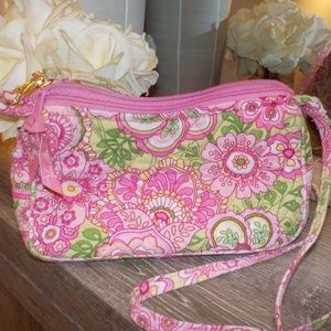 VERA BRADLEY 💫 pink and green crossbody bag purse